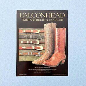 Falconhead Boots Belts Buckles Vintage Ad – Western Fashion Art Print
